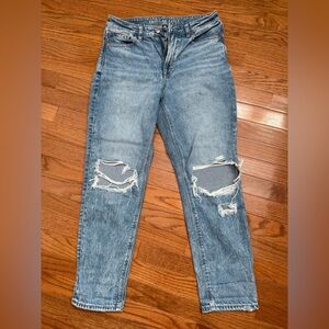 American Eagle Outfitters High Rise Distressed Strigid Jeans